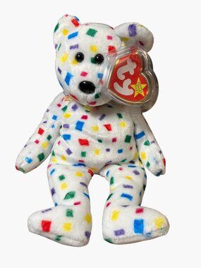 Ty Beanie Babies Millennium Collectible Ty 2K Bear Multicolor Confetti Pattern
